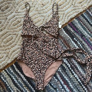 aerie leopard wrap one piece